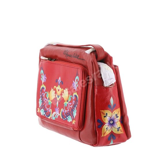 Anuschka Hand-Painted Leather Organizer Satchel - Picture 2 of 7